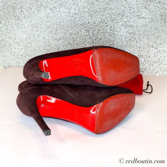 ♥️ sold Louboutin Purple Suede Square toe boots - Picture 7 of 8